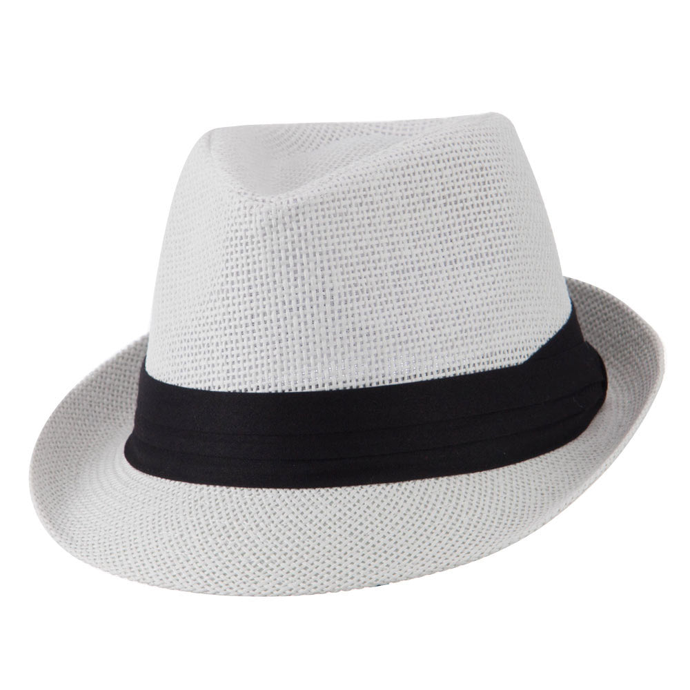 Kid's Paper Straw Black Band Fedora