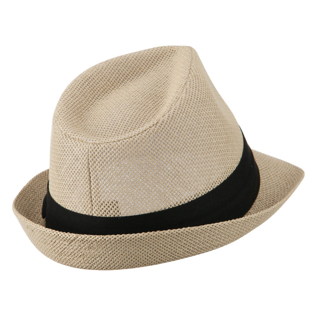 Kid's Paper Straw Black Band Fedora