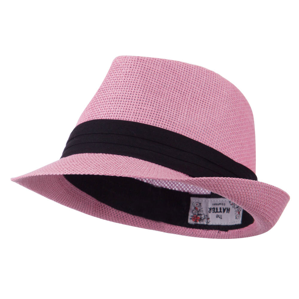 Kid's Paper Straw Black Band Fedora
