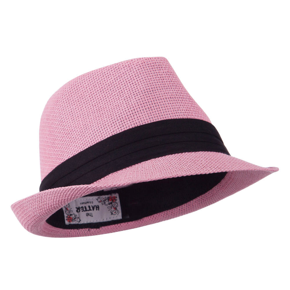 Kid's Paper Straw Black Band Fedora
