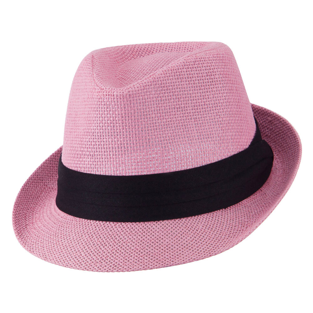 Kid's Paper Straw Black Band Fedora