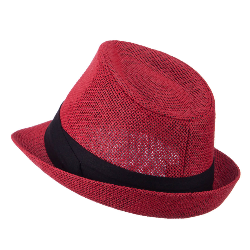 Kid's Paper Straw Black Band Fedora