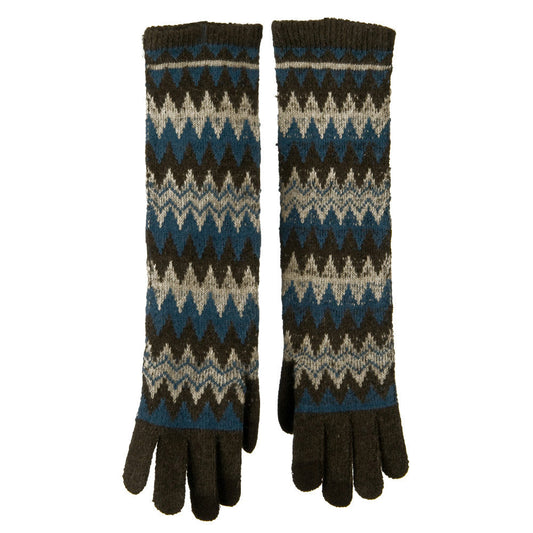 16 Inches Knit Texting Zig Zag Glove