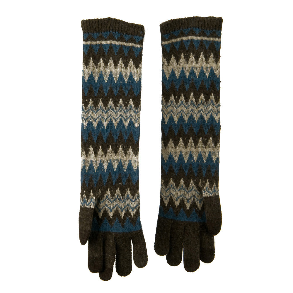 16 Inches Knit Texting Zig Zag Glove