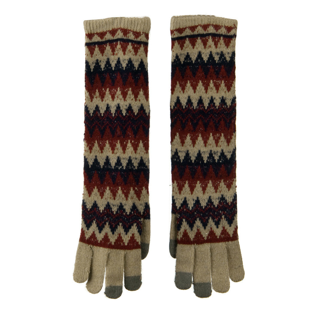 16 Inches Knit Texting Zig Zag Glove