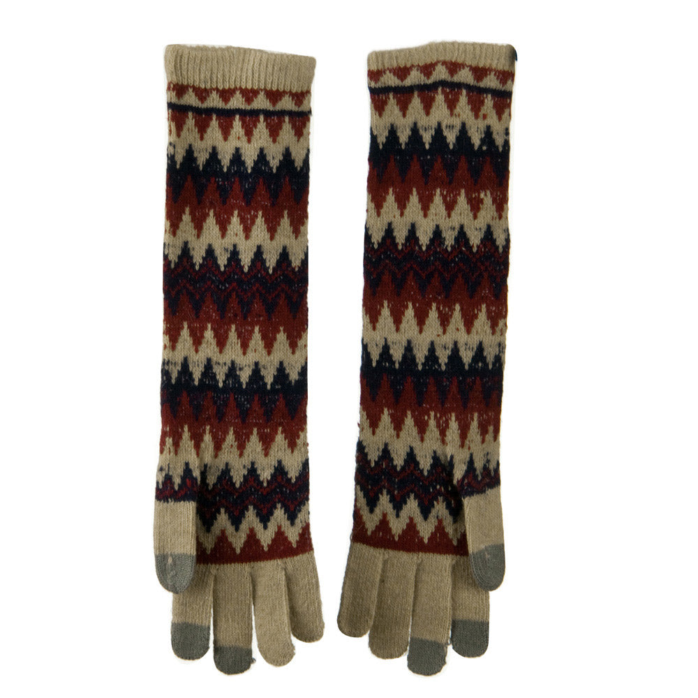 16 Inches Knit Texting Zig Zag Glove