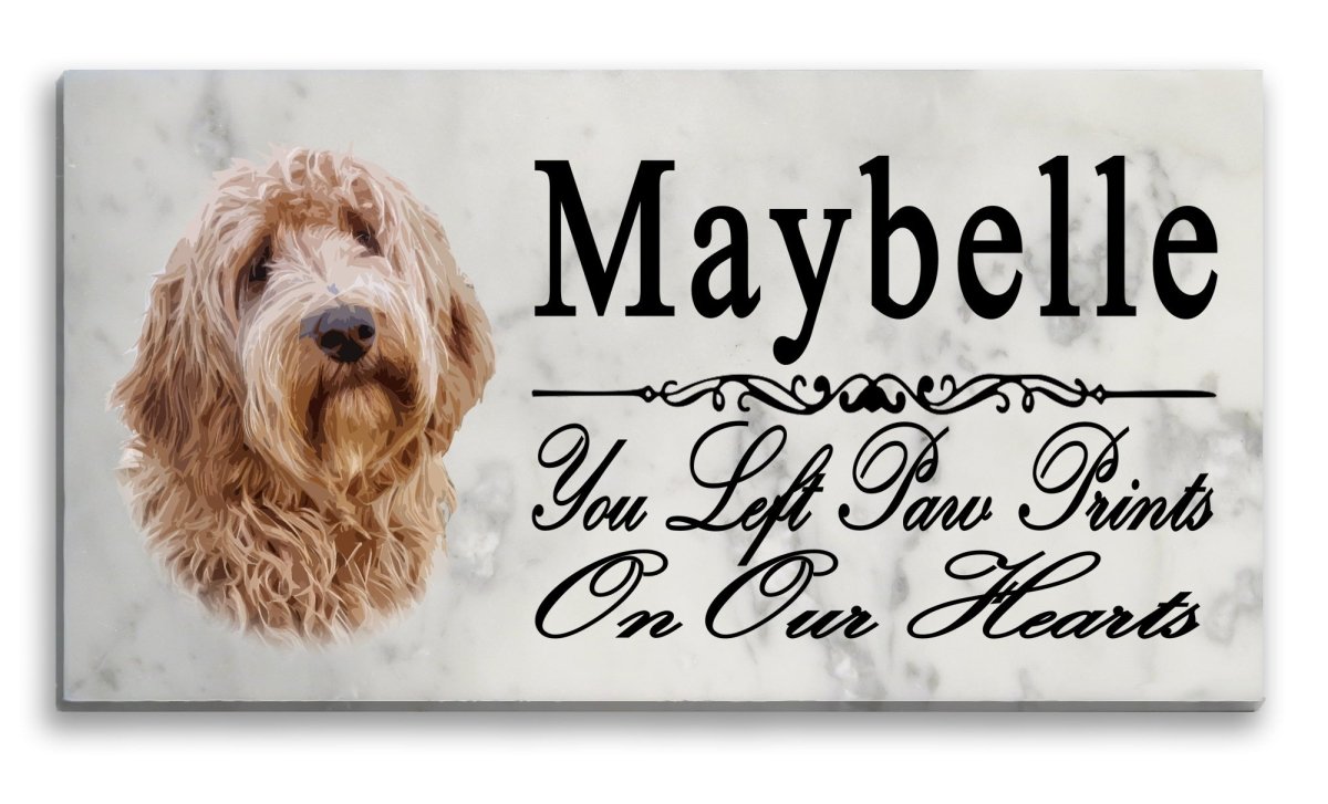 Labradoodle Memorial Stone Dog Grave Marker Custom Garden Plaque