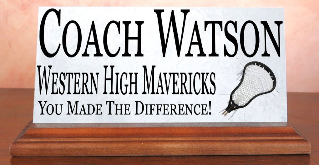 Lacrosse Coach Gift Plaque Custom LAX Team Appreciation Award For Great Coaches