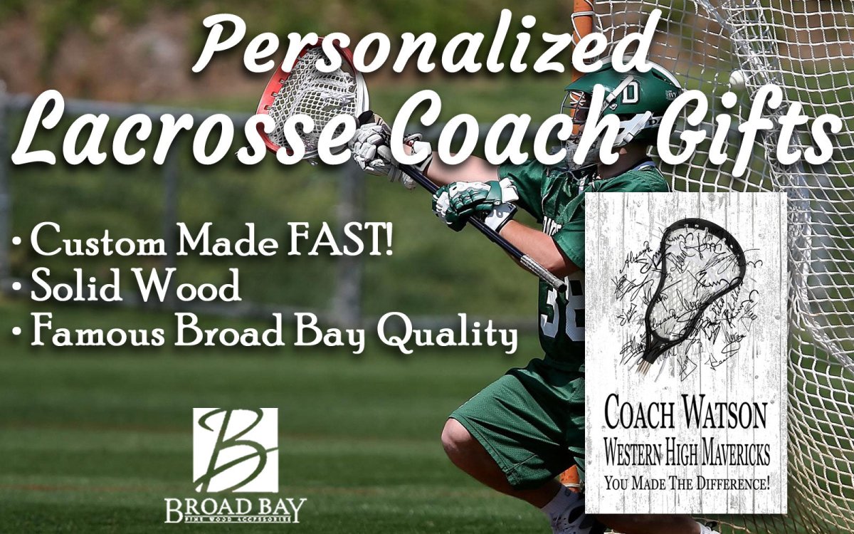 Lacrosse Coach Gift Plaque Personalized SIGNABLE for Mens or Womens LAX