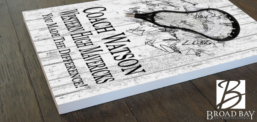 Lacrosse Coach Gift Plaque Personalized SIGNABLE for Mens or Womens LAX