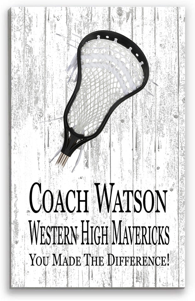 Lacrosse Coach Gift Plaque Personalized SIGNABLE for Mens or Womens LAX