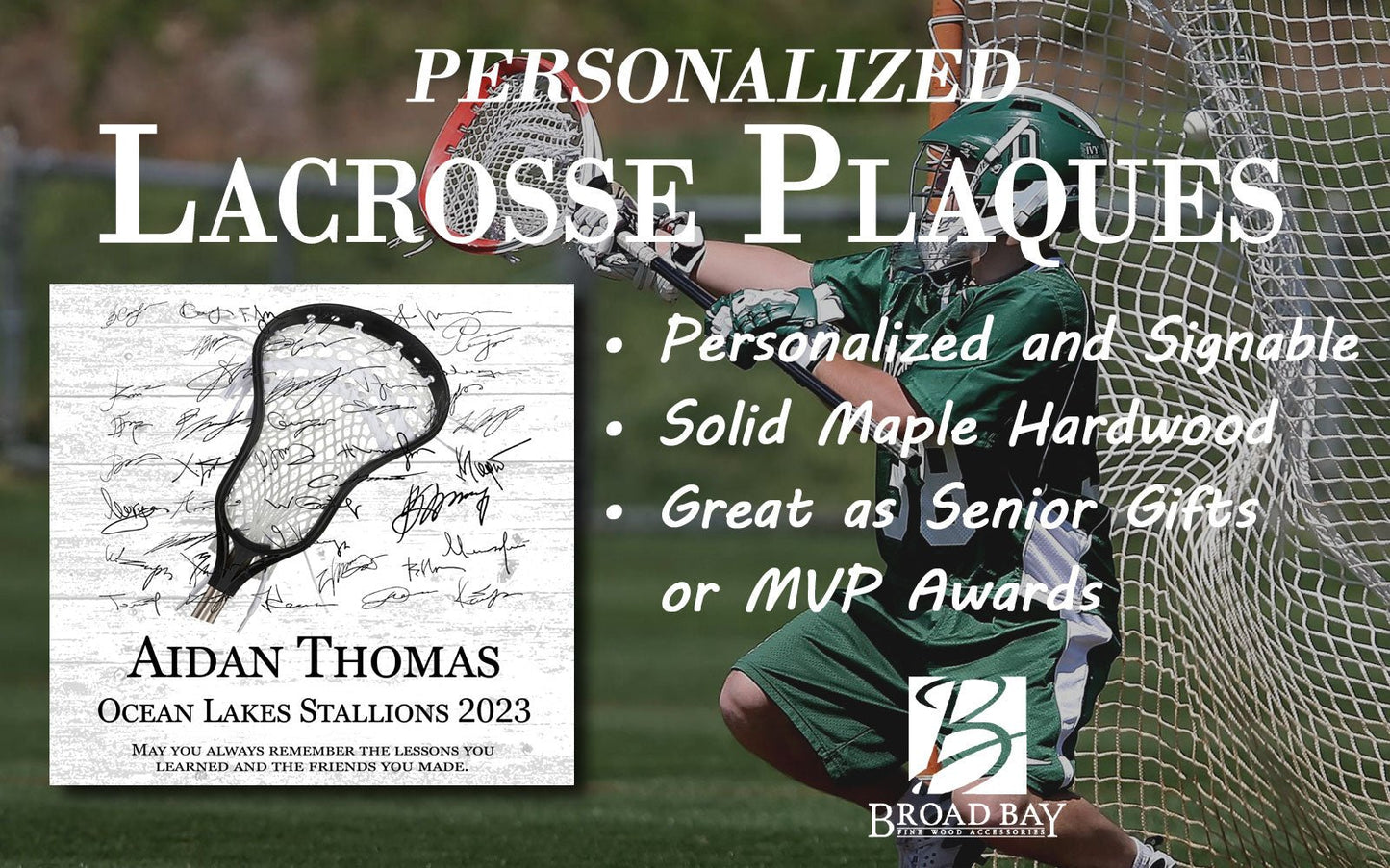 Lacrosse Player Plaque Recognition Award Senior Season End Gift or MVP