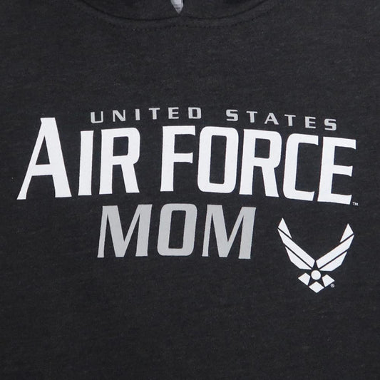 Ladies United States Air Force Mom Hood (Heather Black)