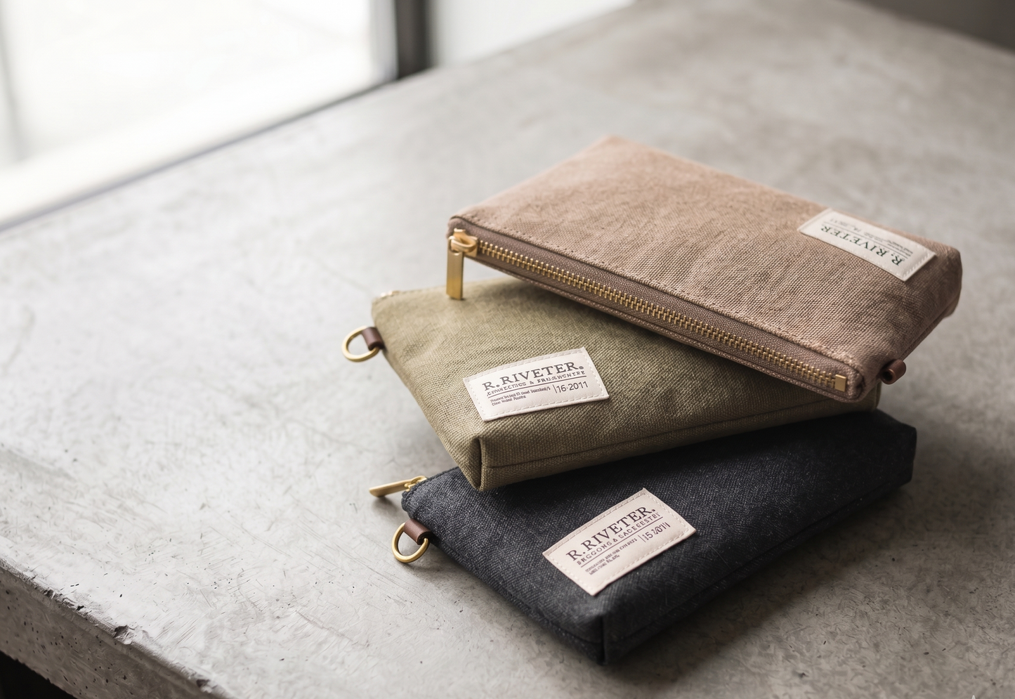 Lucy Large Zipper Pouch | Chocolate Washed Canvas
