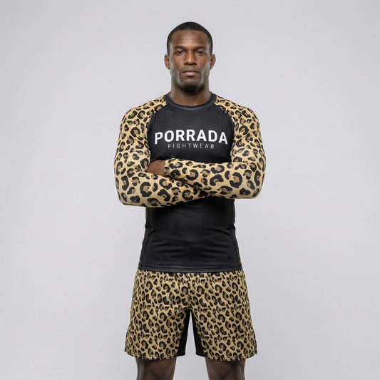 LEOPARD FIGHT SHORTS