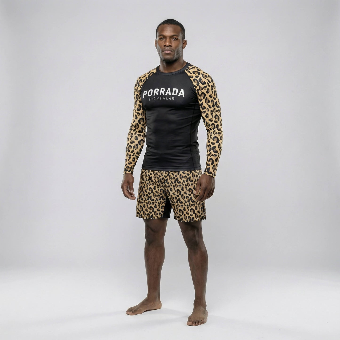 LEOPARD FIGHT SHORTS