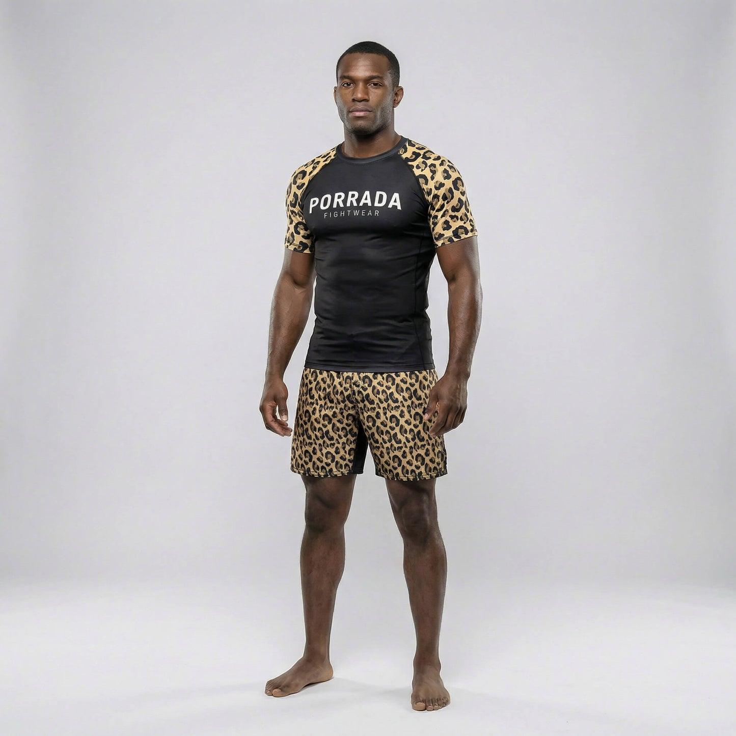 LEOPARD SHORT SLEEVE RASH GUARD