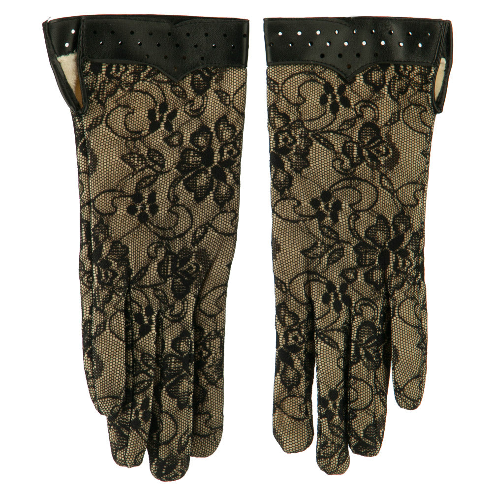 Women's Lace Lined Floral Glove