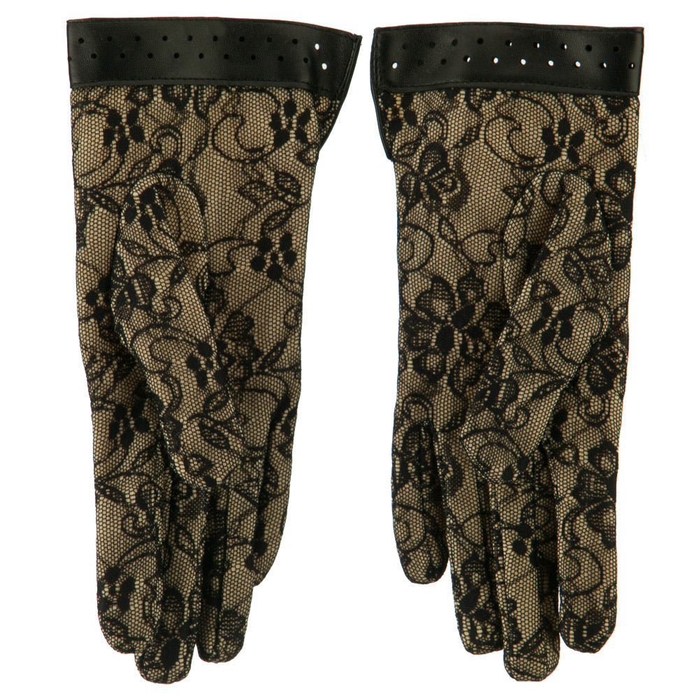 Women's Lace Lined Floral Glove