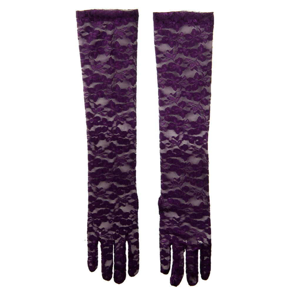 Woman's 19 Inches Long Laced Flower Glove