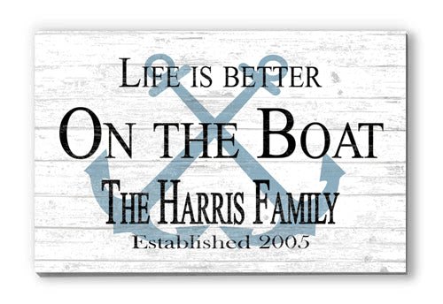 Personalized Boat Sign – “Life Is Better on the Boat” | Custom Family Name & Established Year Plaque