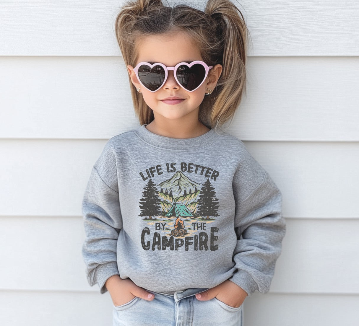 Life Is Better By The Campfire Toddler Crewneck Sweatshirt