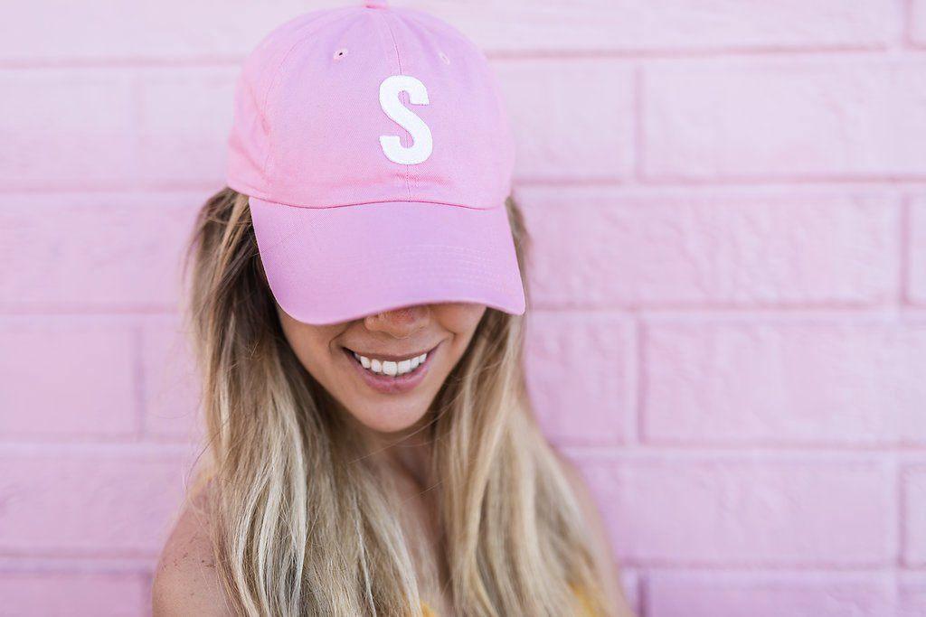 Light Pink Letter Baseball Hat