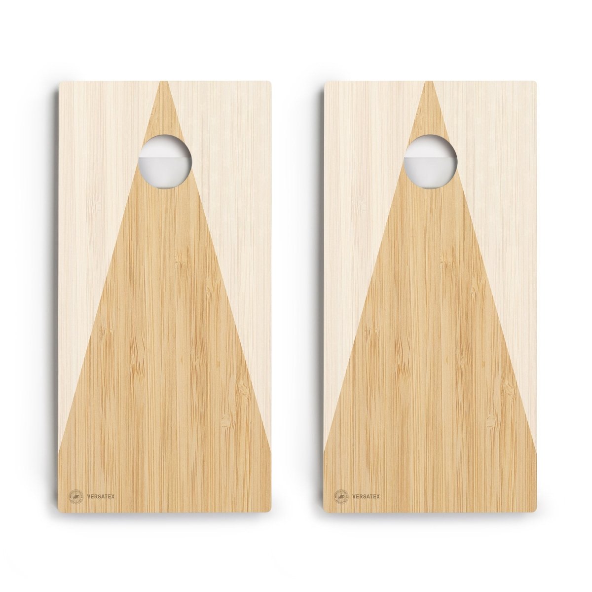 Light Wood Triangle Versatex All-Weather Cornhole Boards