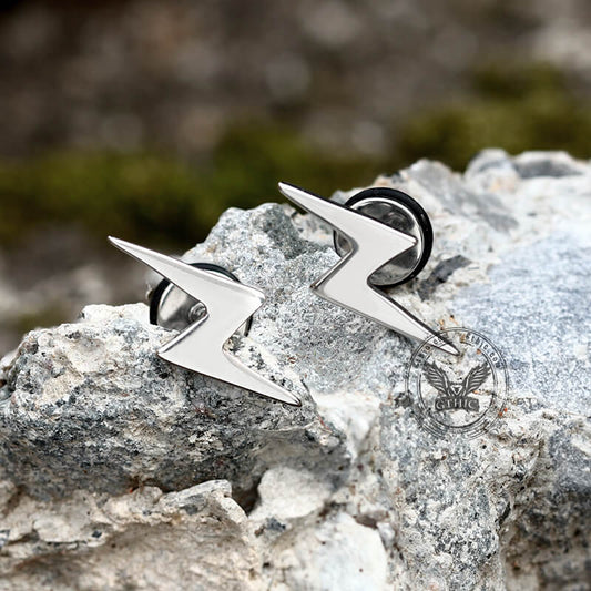 Lightning Stainless Steel Stud Earring