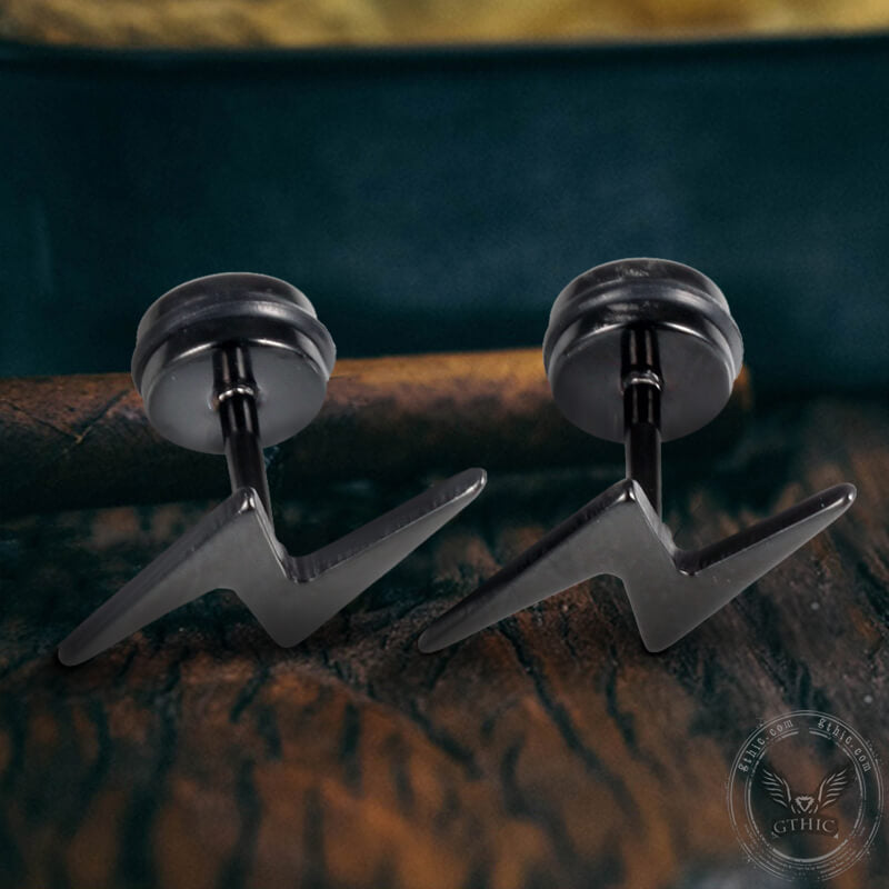 Lightning Stainless Steel Stud Earring