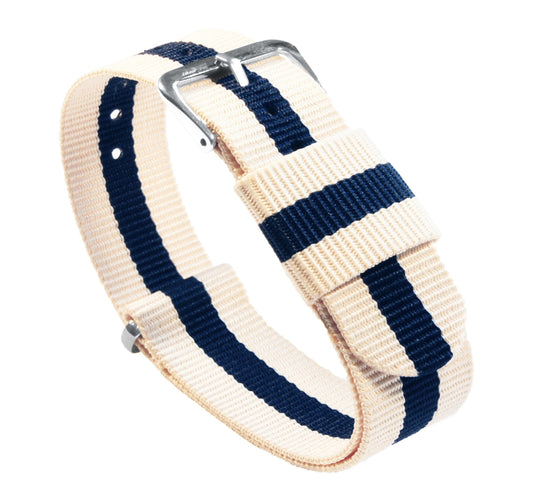 Linen And Navy NATO® style Watch Band