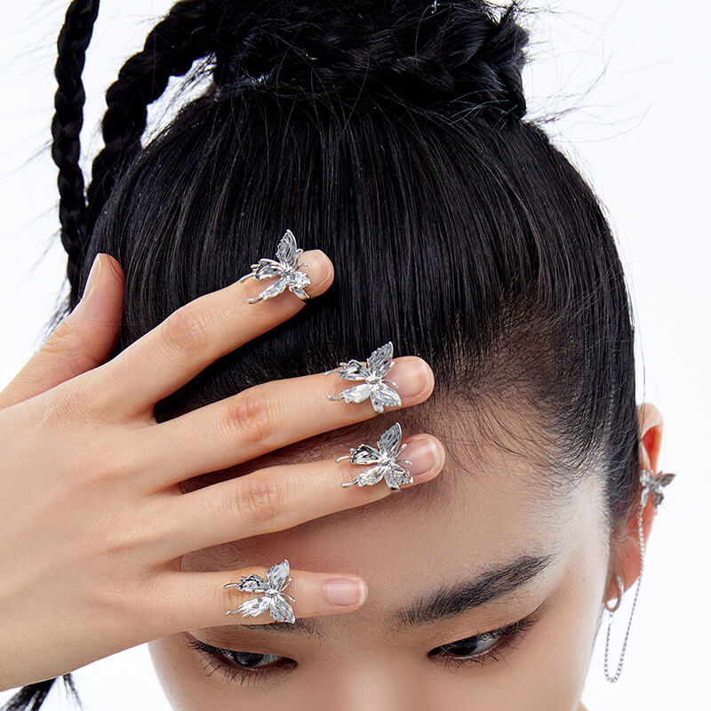 Liquefied Butterfly Copper Open Ring