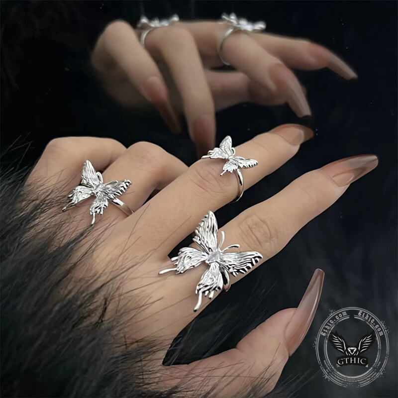 Liquefied Butterfly Copper Open Ring