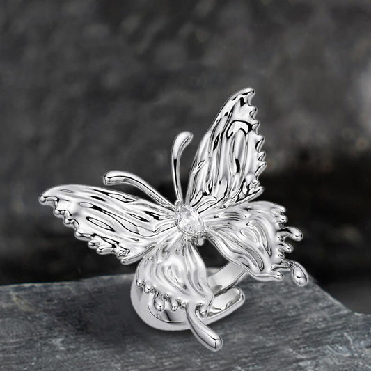Liquefied Butterfly Copper Open Ring