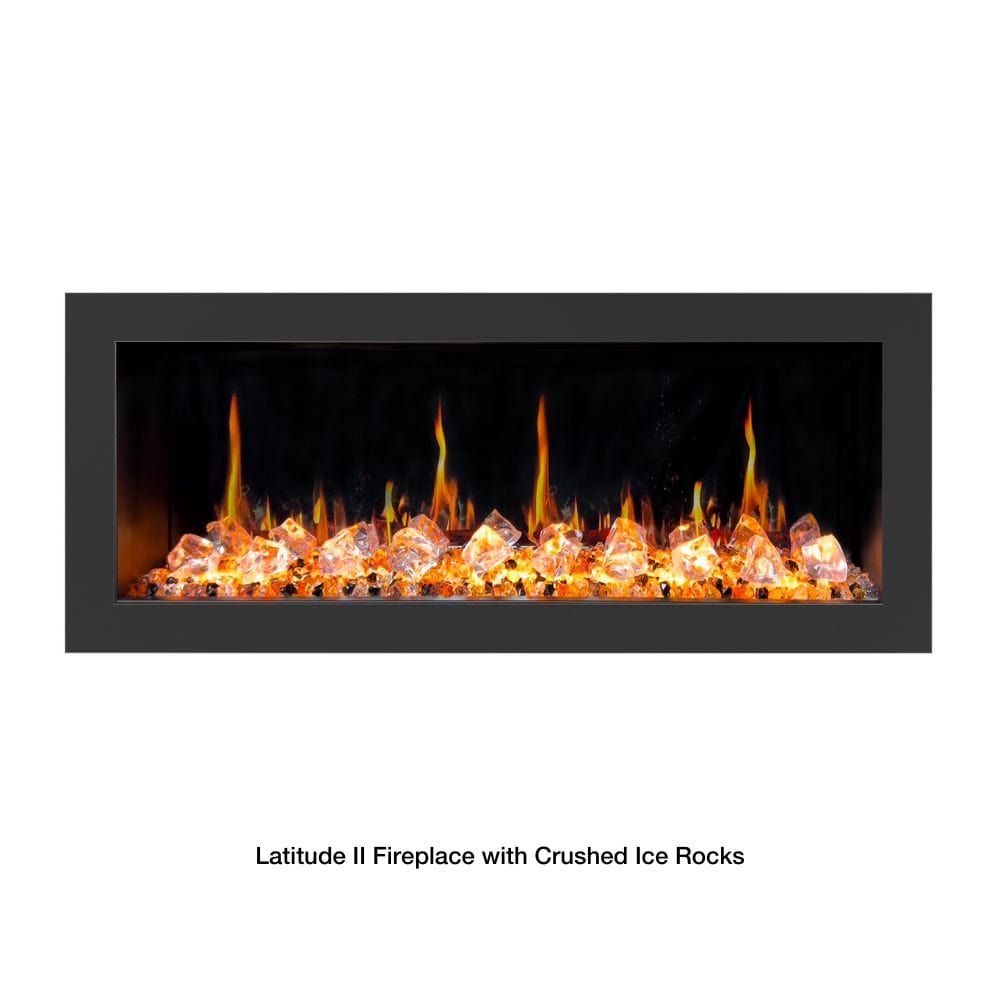 Litedeer Homes Latitude II Built-in Smart Electric Fireplace with 3-Inch Trim - Realistic Flame