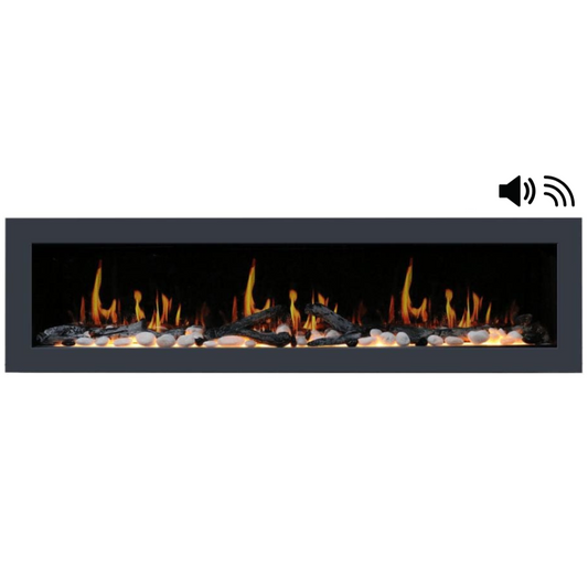 Litedeer Homes Latitude II Built-in Smart Electric Fireplace with 3-Inch Trim - Realistic Flame