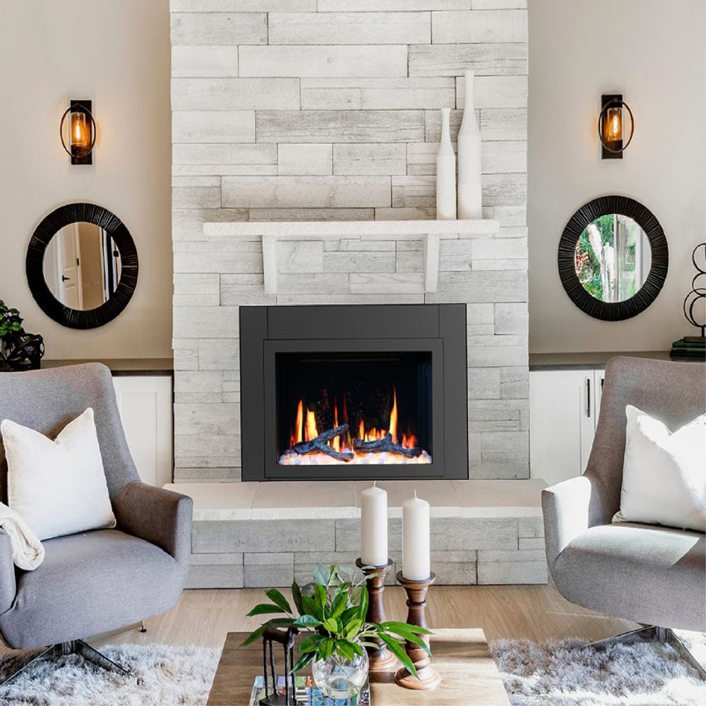 Litedeer Homes LiteStar Smart Built-In Electric Fireplace Insert with Real Flame Effect