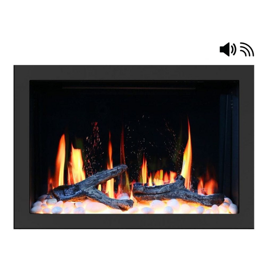 Litedeer Homes LiteStar Smart Built-In Electric Fireplace Insert with Real Flame Effect