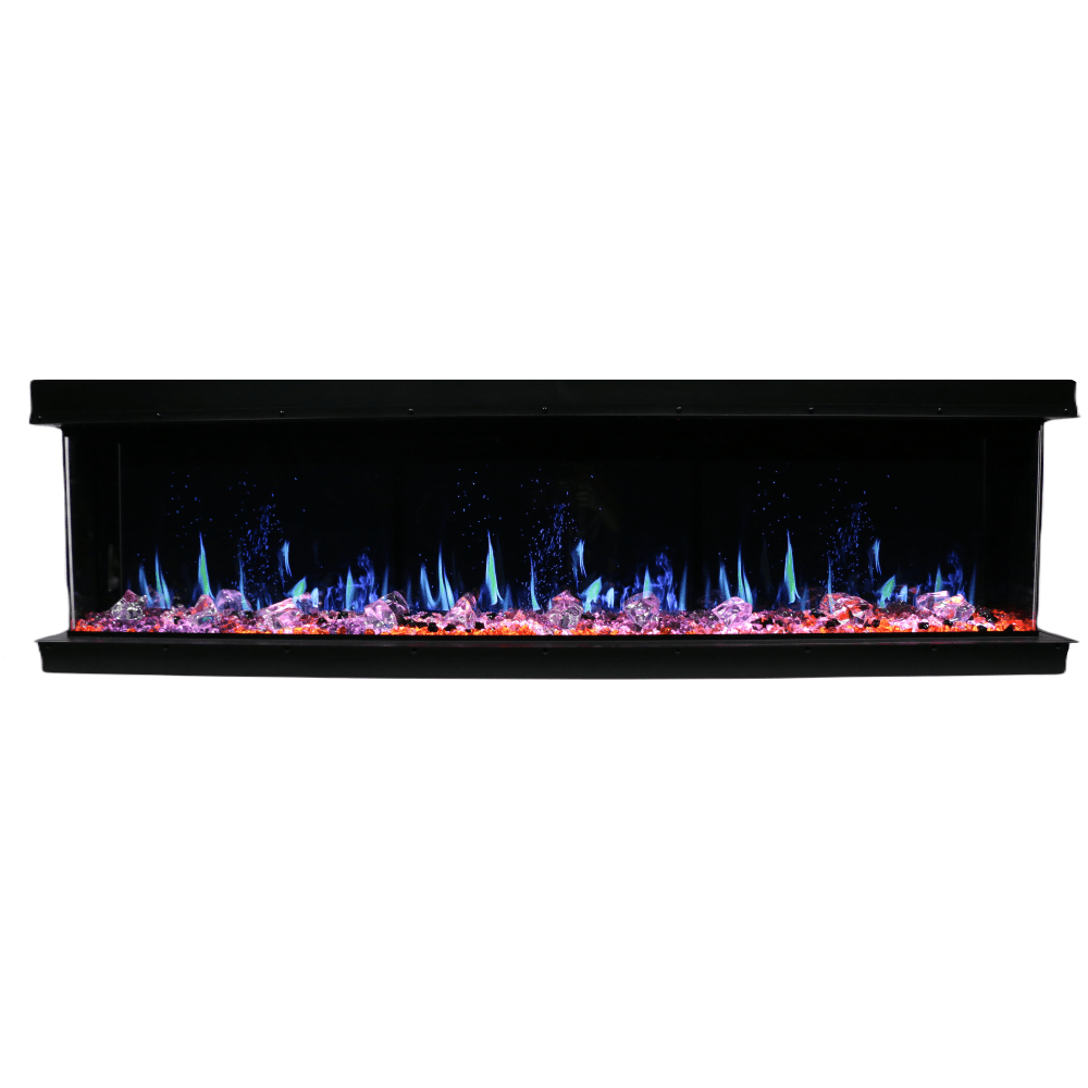 Litedeer Homes WarmCastle 3-Sided Smart Electric Fireplace - Real Flame Effect