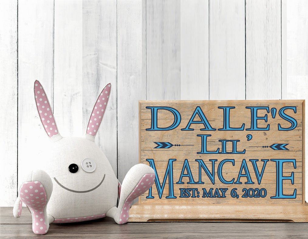 Little Man Cave Sign Personalized Gift For Boys - Nursery Decor or Boy's Room Decoration