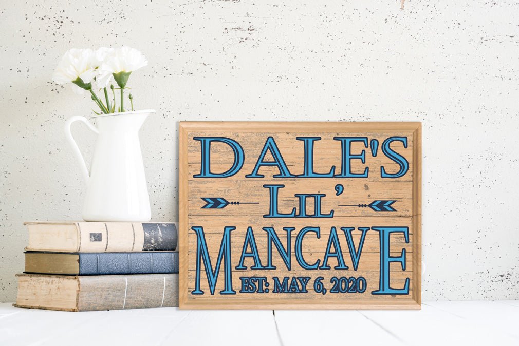 Little Man Cave Sign Personalized Wall Art for Boys Room or Nursery