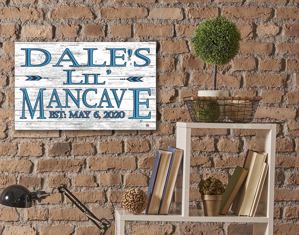 Little Man Cave Sign PERSONALIZED Wall Art for Boys Room or Nursery