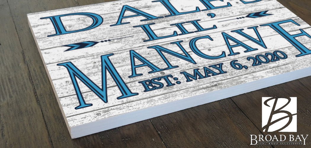 Little Man Cave Sign PERSONALIZED Wall Art for Boys Room or Nursery