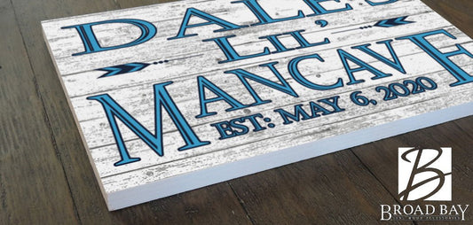 Little Man Cave Sign PERSONALIZED Wall Art for Boys Room or Nursery