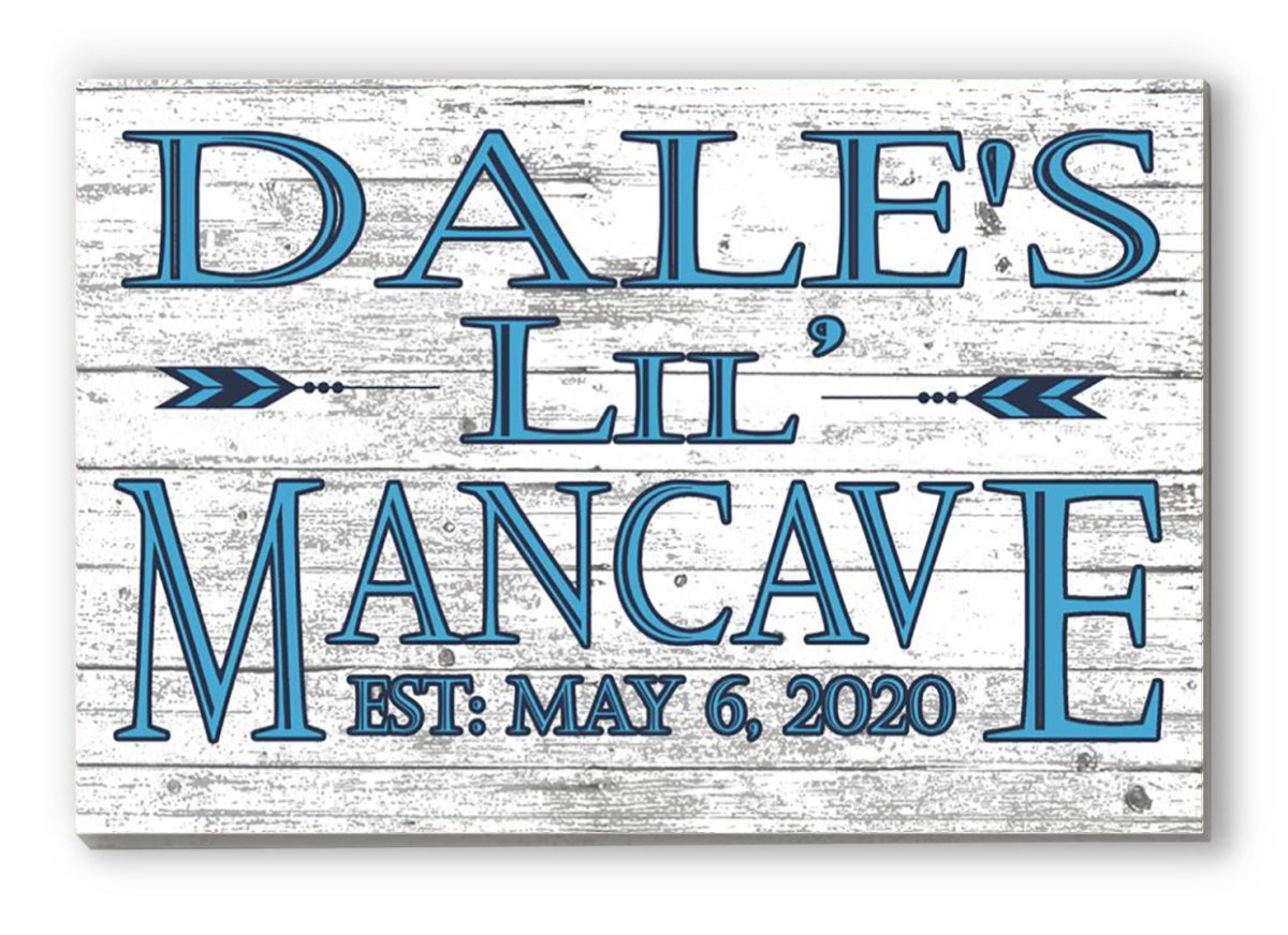 Little Man Cave Sign PERSONALIZED Wall Art for Boys Room or Nursery