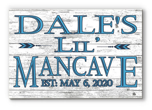 Little Man Cave Sign PERSONALIZED Wall Art for Boys Room or Nursery