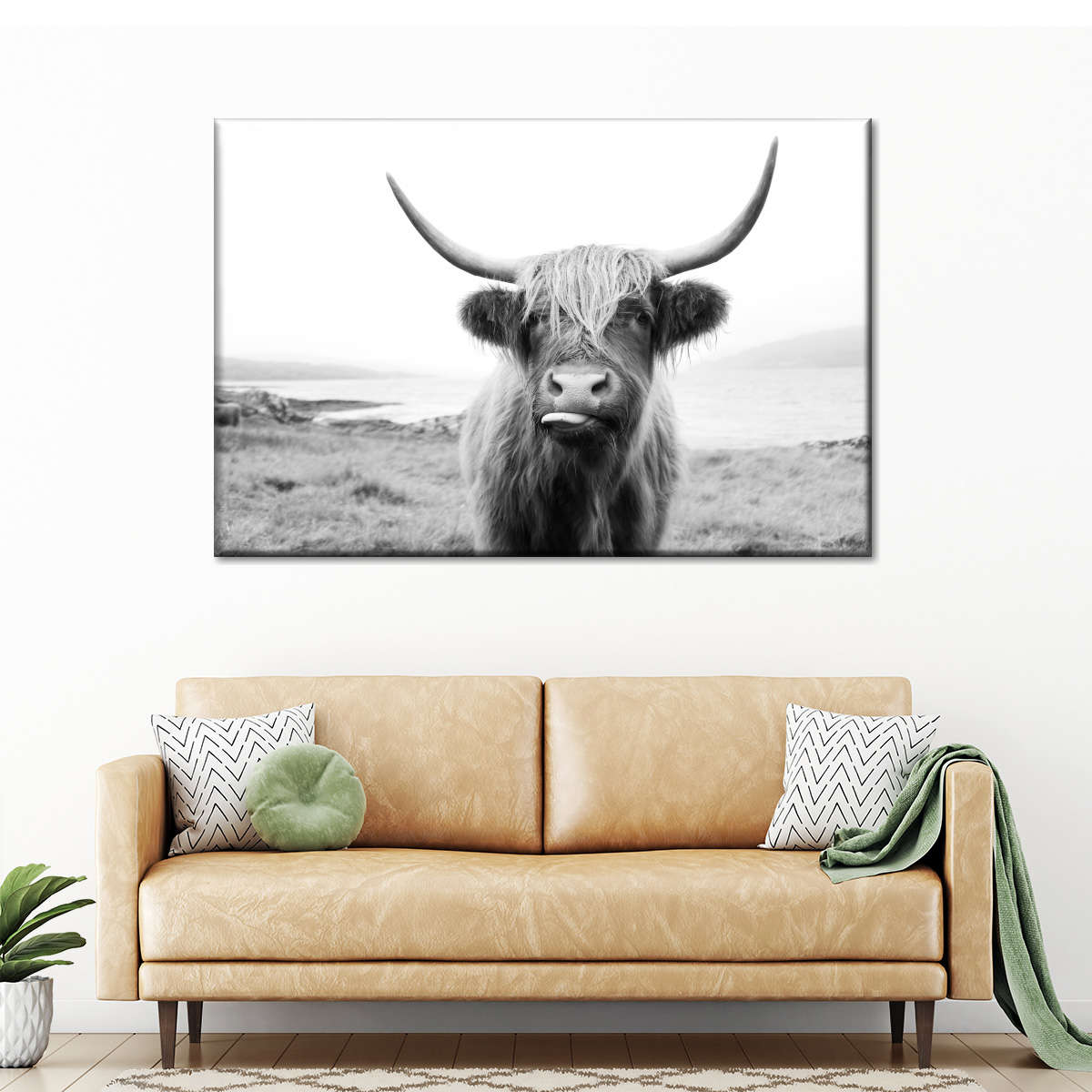 Funny Highland Cow Wall Art