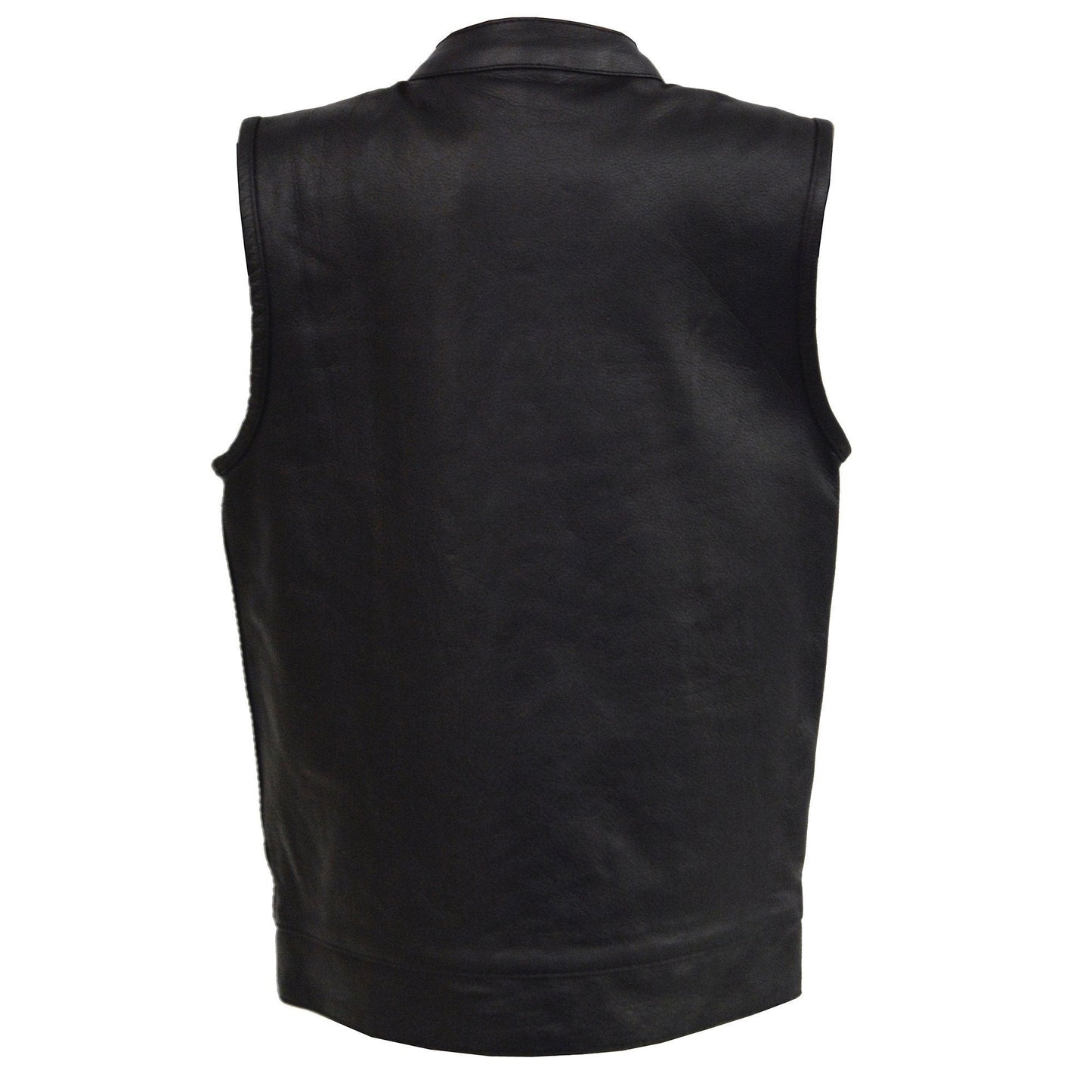 Milwaukee Leather LKY3850 Youth Size Black Leather Open Neck Club Style Motorcycle Riders Vest