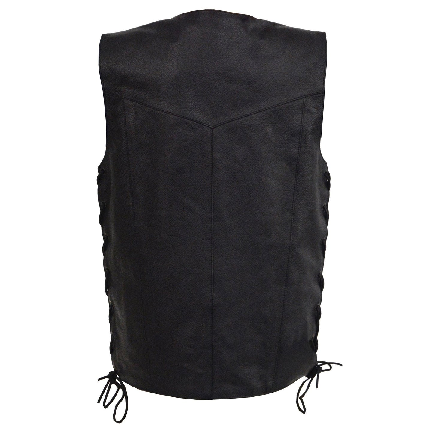 Milwaukee Leather LKY3860 Youth Size Black Leather Motorcycle Riders Vest w/ Side Lace