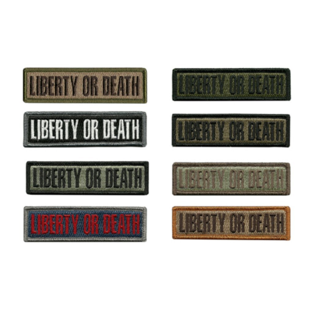 Liberty Or Death Text Morale Patches (Back of Hat)